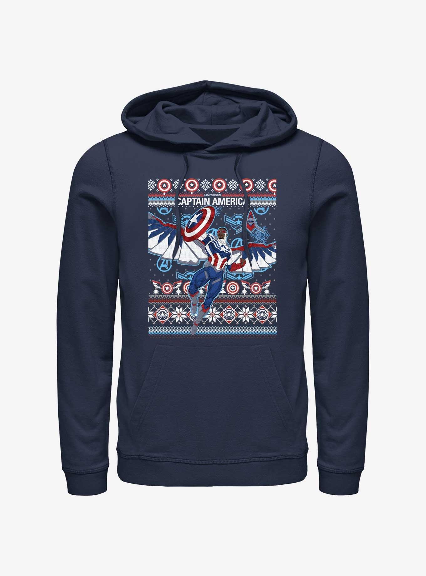 Marvel Captain America Sam Wilson Ugly Holiday Hoodie, , hi-res