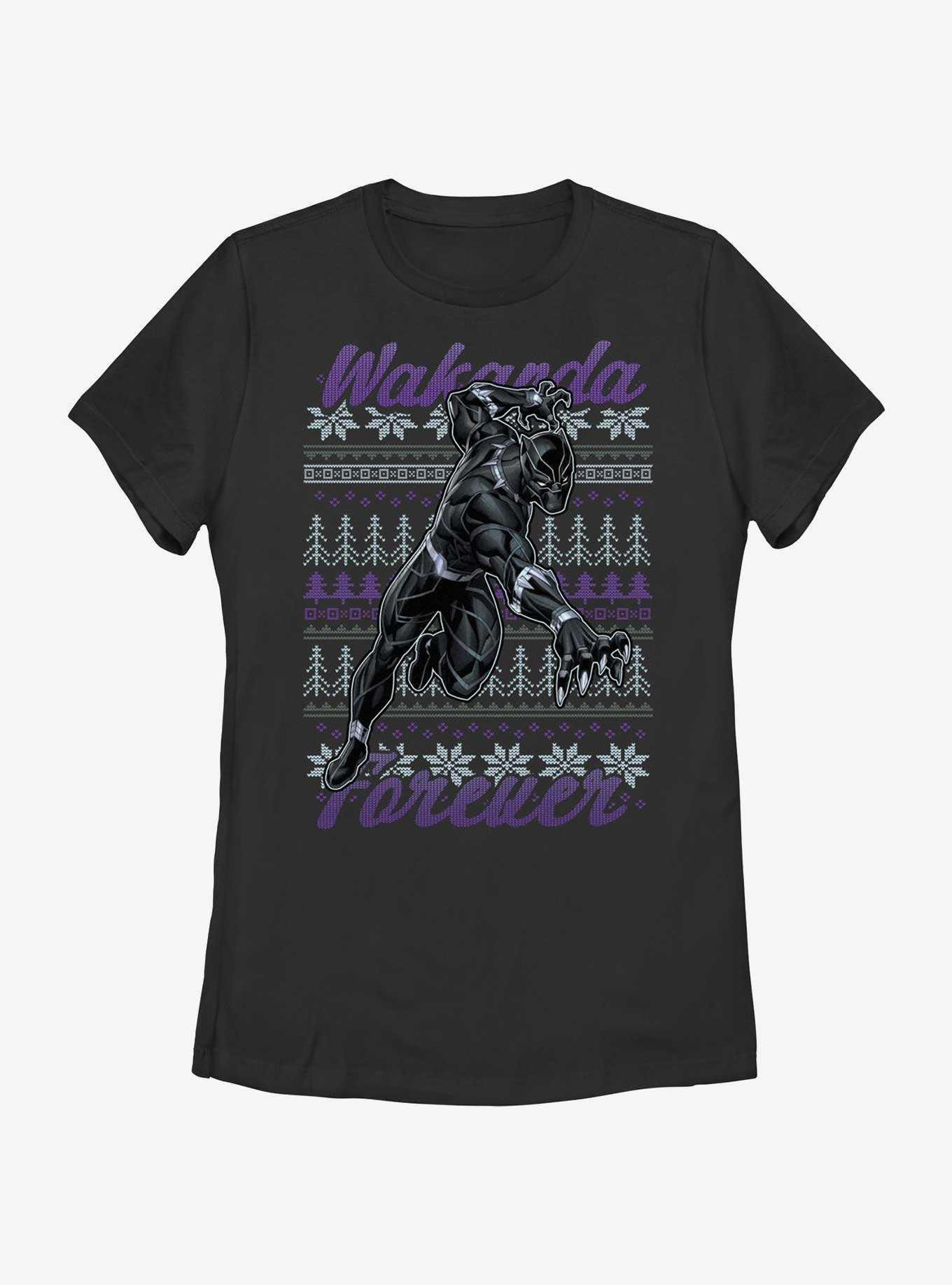 Marvel Black Panther Ugly Holiday Womens T-Shirt, , hi-res
