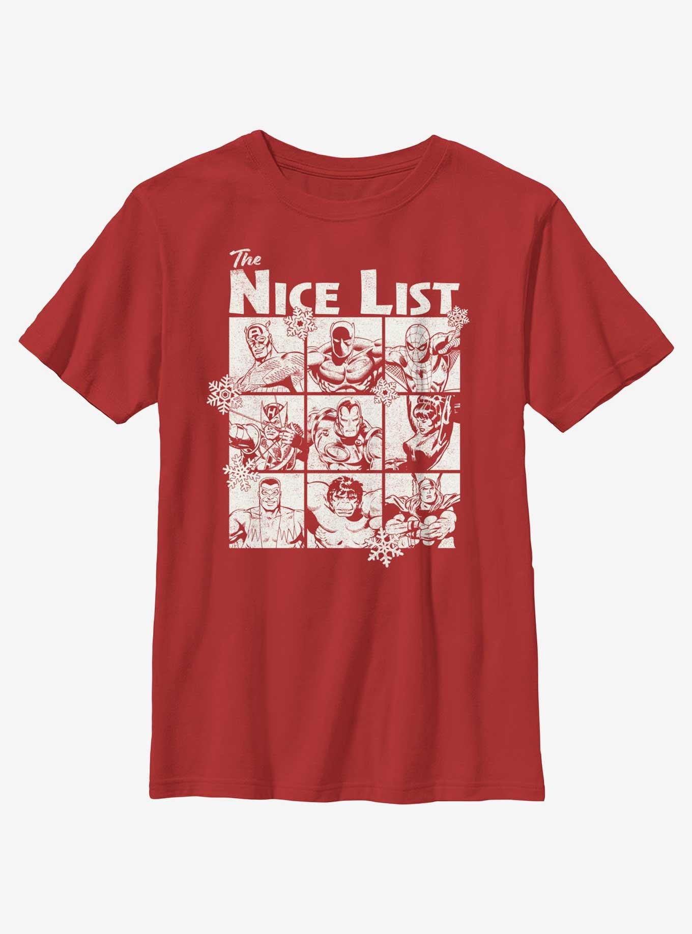 Marvel The Nice List Youth T-Shirt, RED, hi-res