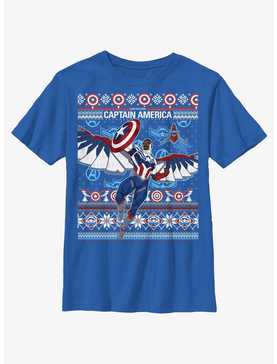 Marvel Captain America Sam Wilson Ugly Holiday Youth T-Shirt, , hi-res