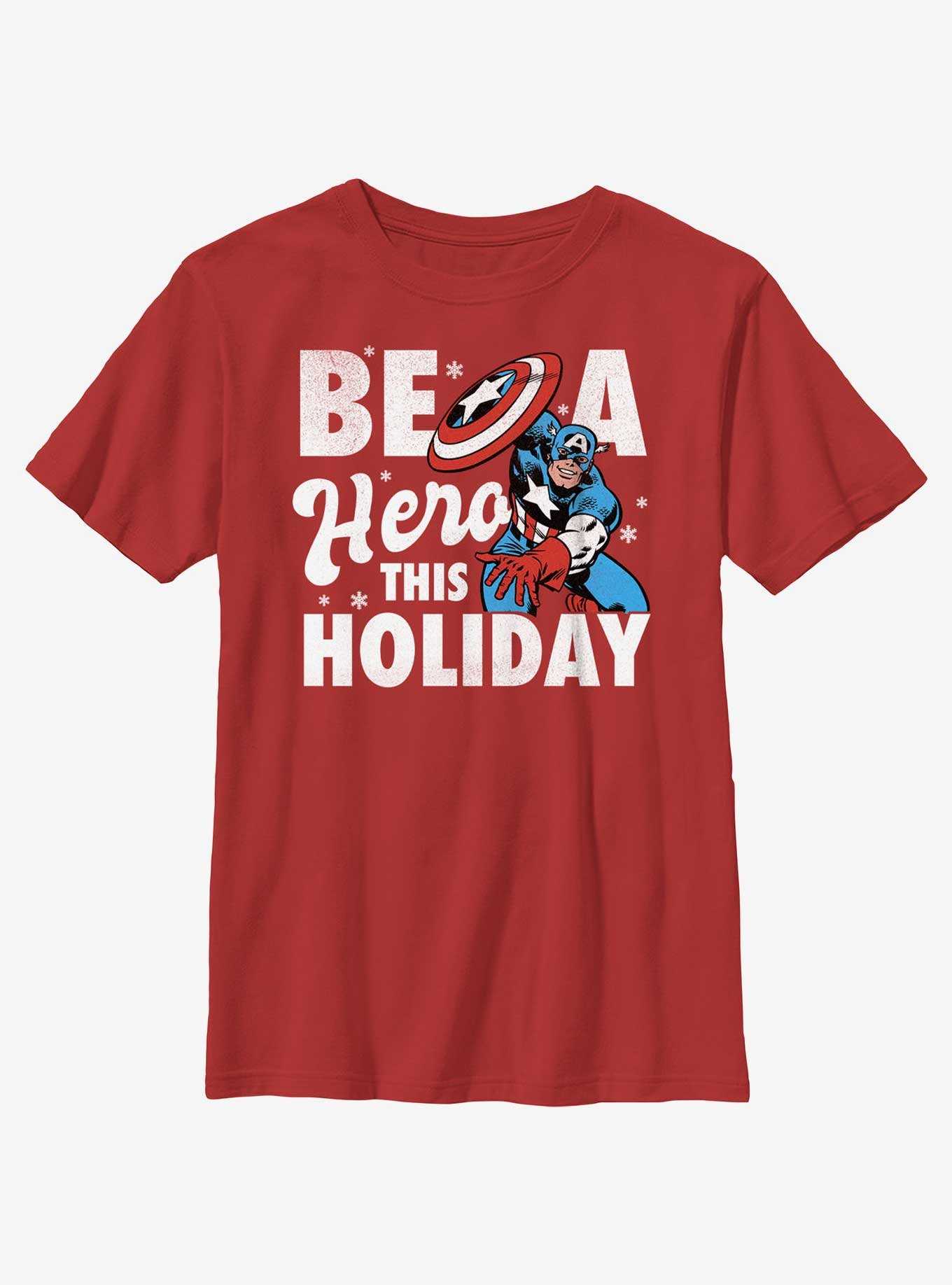 Marvel Captain America Holiday Hero Youth T-Shirt, , hi-res