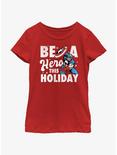 Marvel Captain America Holiday Hero Youth Girls T-Shirt, RED, hi-res