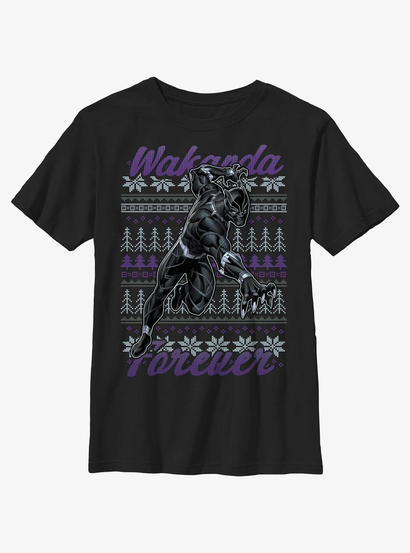 Marvel Black Panther Ugly Holiday Youth T-Shirt, , hi-res