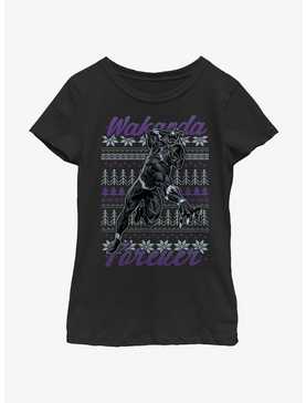 Marvel Black Panther Ugly Holiday Youth Girls T-Shirt, , hi-res