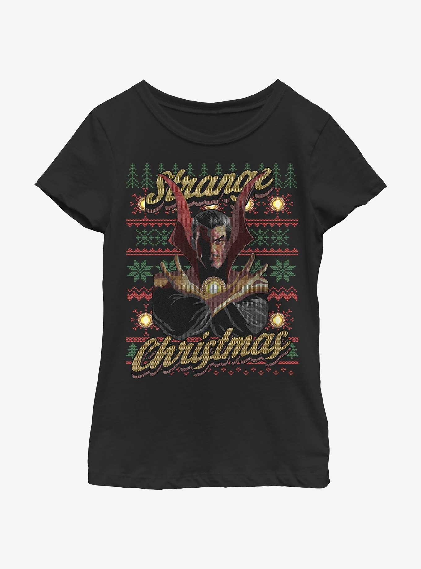 Marvel Doctor Strange Ugly Christmas Youth Girls T-Shirt, BLACK, hi-res