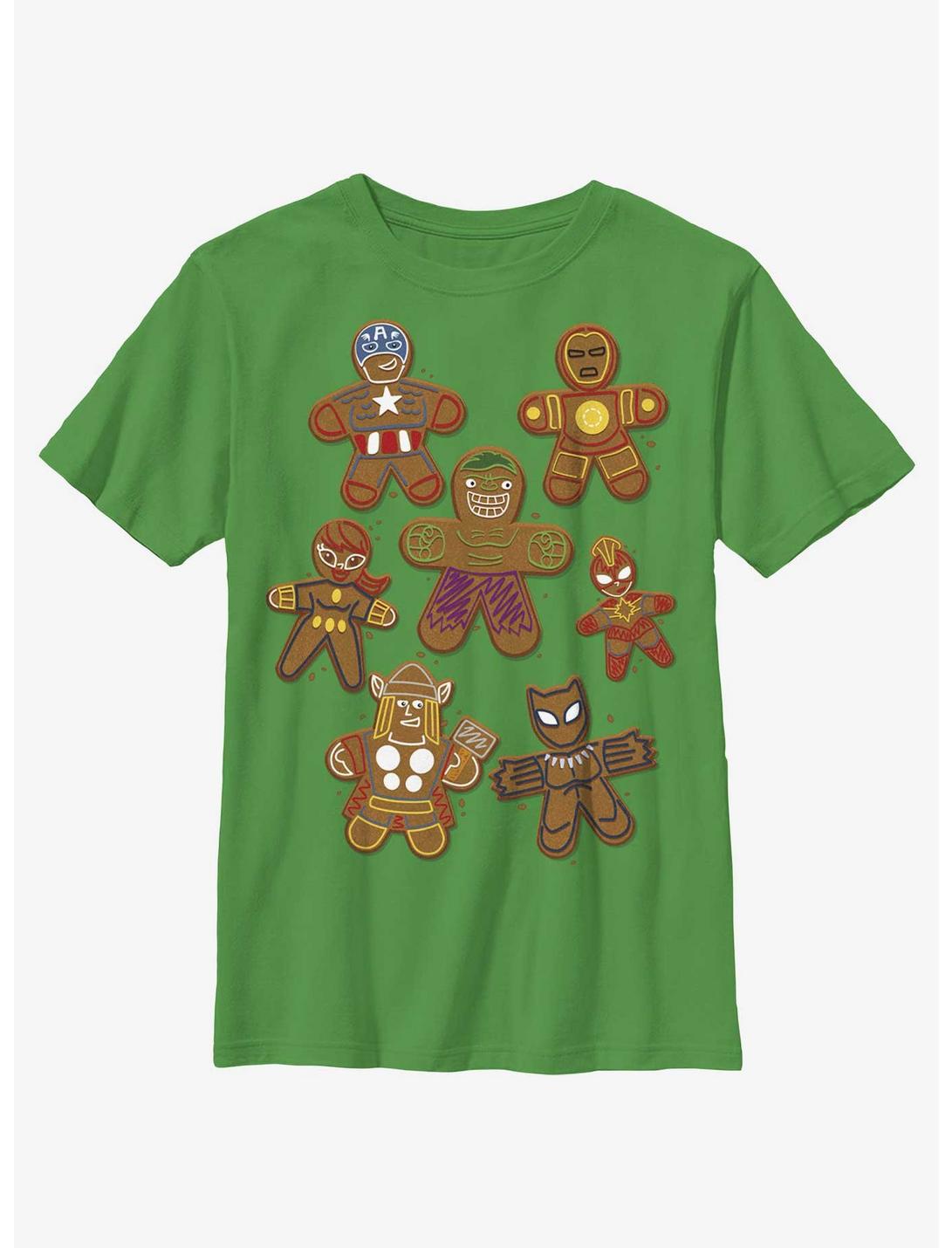 Marvel Avengers Gingerbread Cookies Youth T-Shirt, KELLY, hi-res