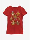 Marvel Avengers Gingerbread Cookies Youth Girls T-Shirt, RED, hi-res