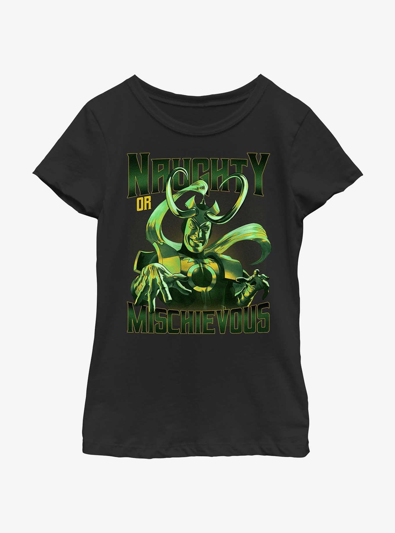 Marvel Loki Naughty Or Mischievous Youth Girls T-Shirt, , hi-res