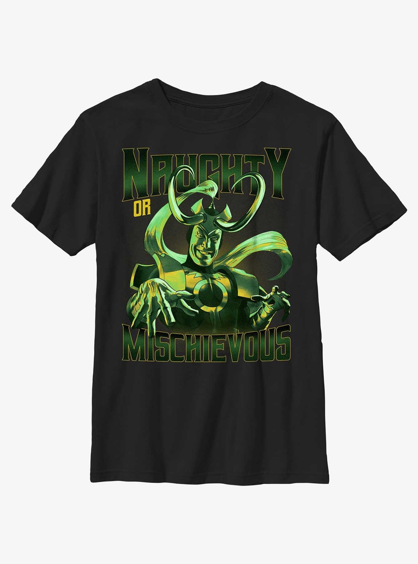 Marvel Loki Naughty Or Mischievous Youth T-Shirt, BLACK, hi-res