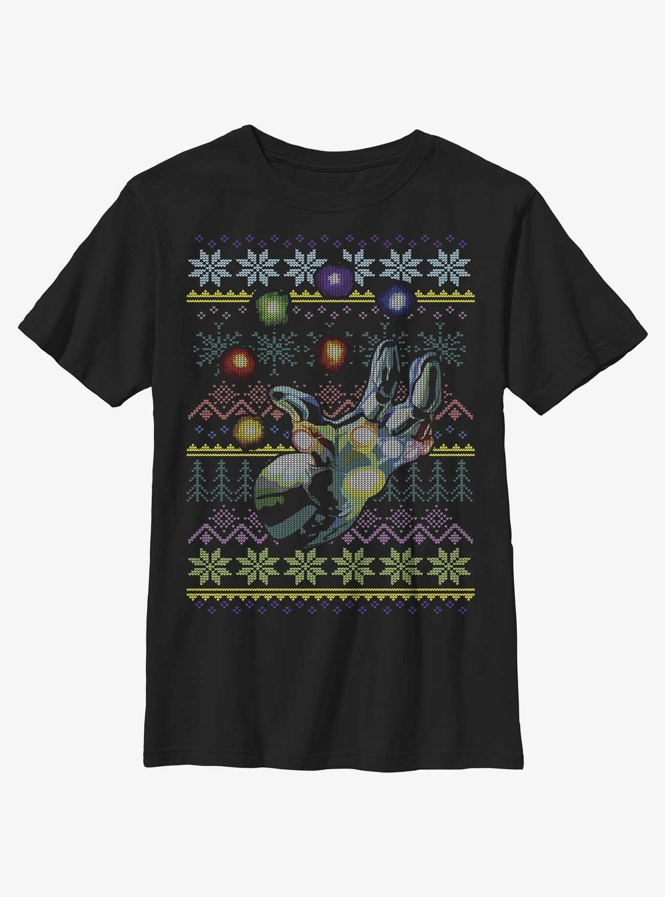 Marvel Avengers Gauntlet Ugly Holiday Youth T-Shirt, , hi-res