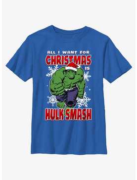 Marvel The Hulk Christmas Hulk Smash Youth T-Shirt, , hi-res