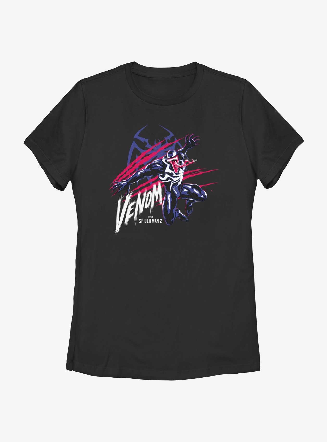 Marvel Spider-Man 2 Game Venom Scratch Portrait Womens T-Shirt, BLACK, hi-res