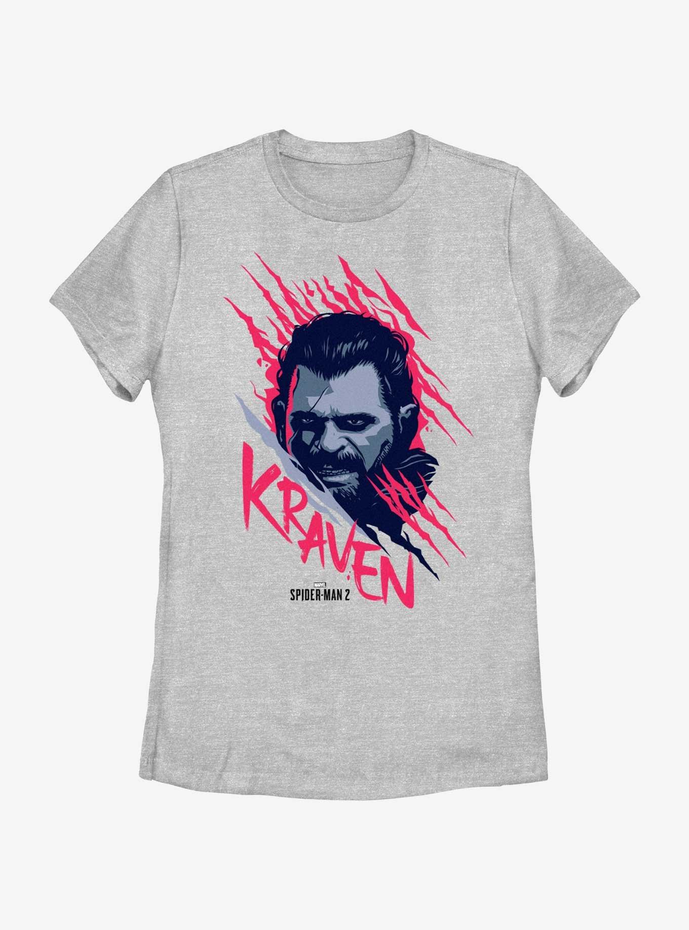 Marvel Spider-Man 2 Game Kraven Face Womens T-Shirt, ATH HTR, hi-res