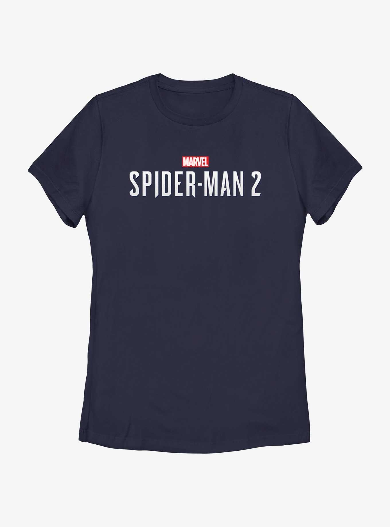 Marvel Spider-Man 2 Game Logo Womens T-Shirt, NAVY, hi-res