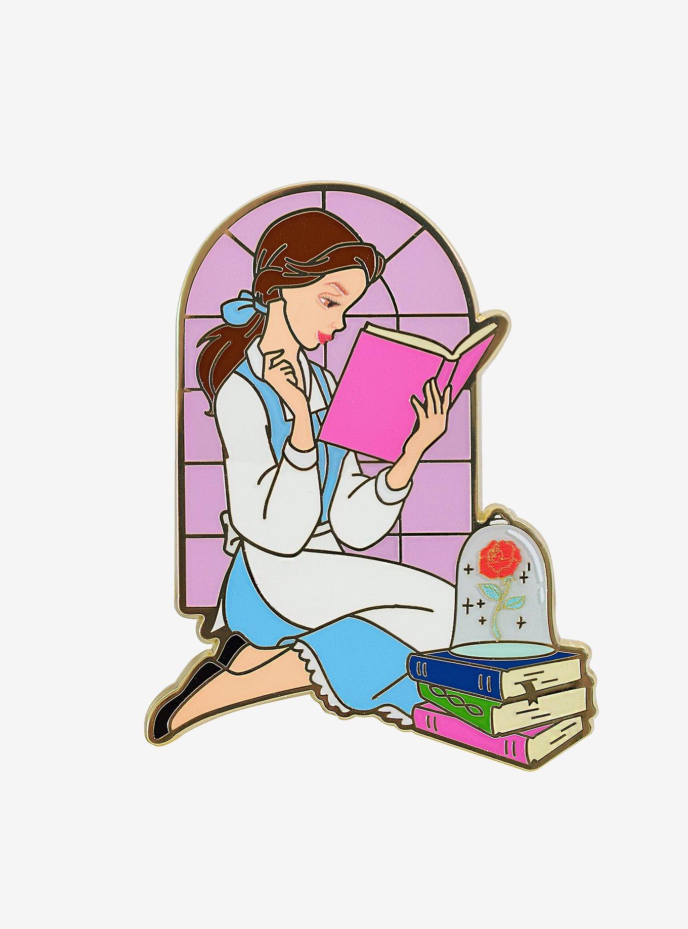 Disney Beauty and the Beast Belle Books Enamel Pin — BoxLunch Exclusive, , hi-res