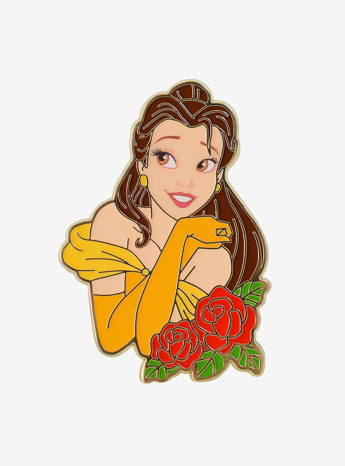 Disney Beauty and the Beast Belle Rose Enamel Pin -- BoxLunch