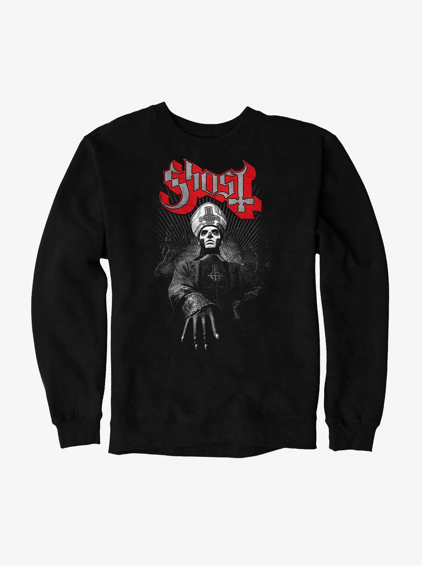 Ghost Papa Emeritus III Black And White Sweatshirt, BLACK, hi-res