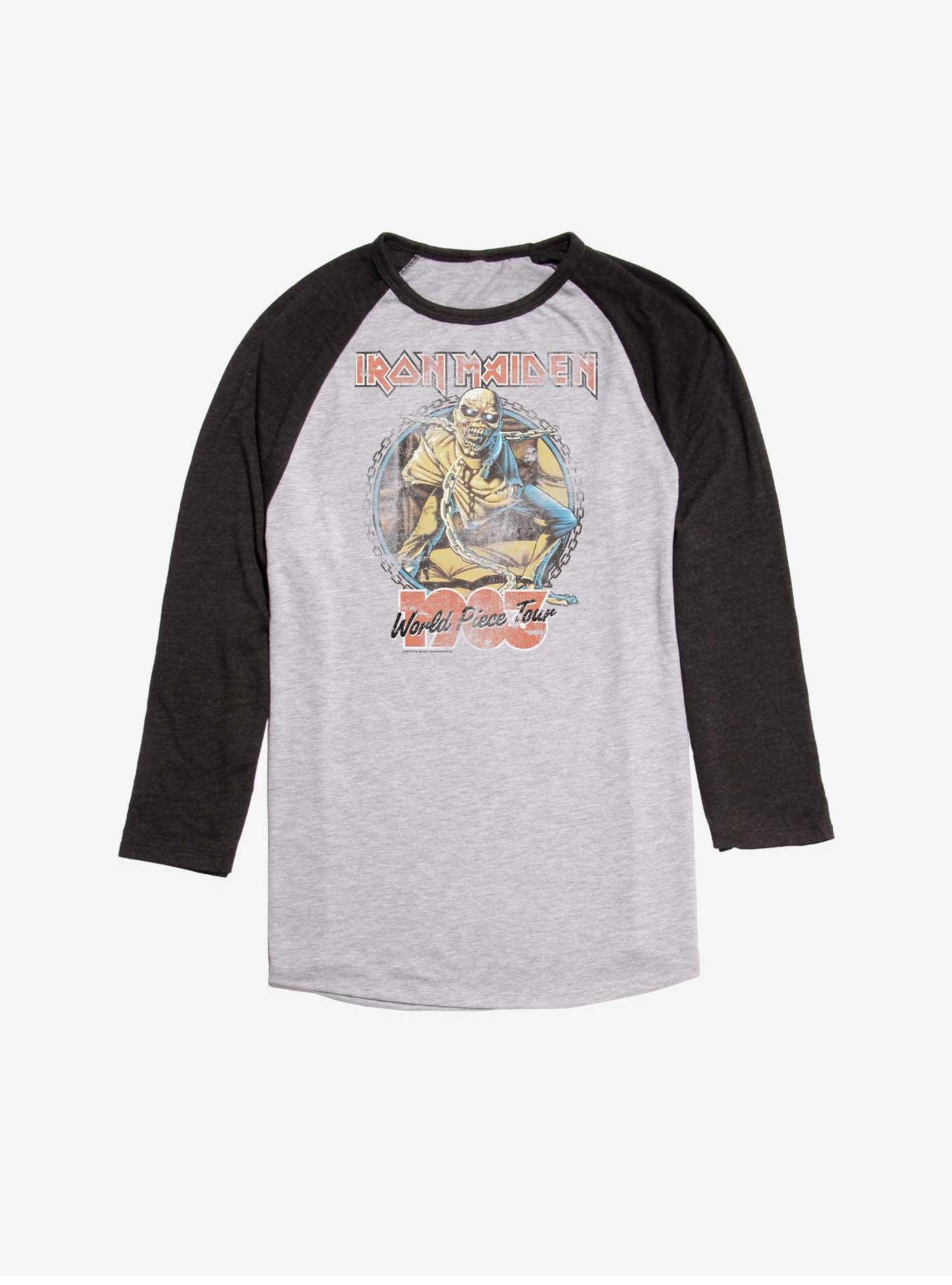 Iron Maiden Vintage World Piece Tour 1983 Raglan T-Shirt, Ath Heather With Black, hi-res