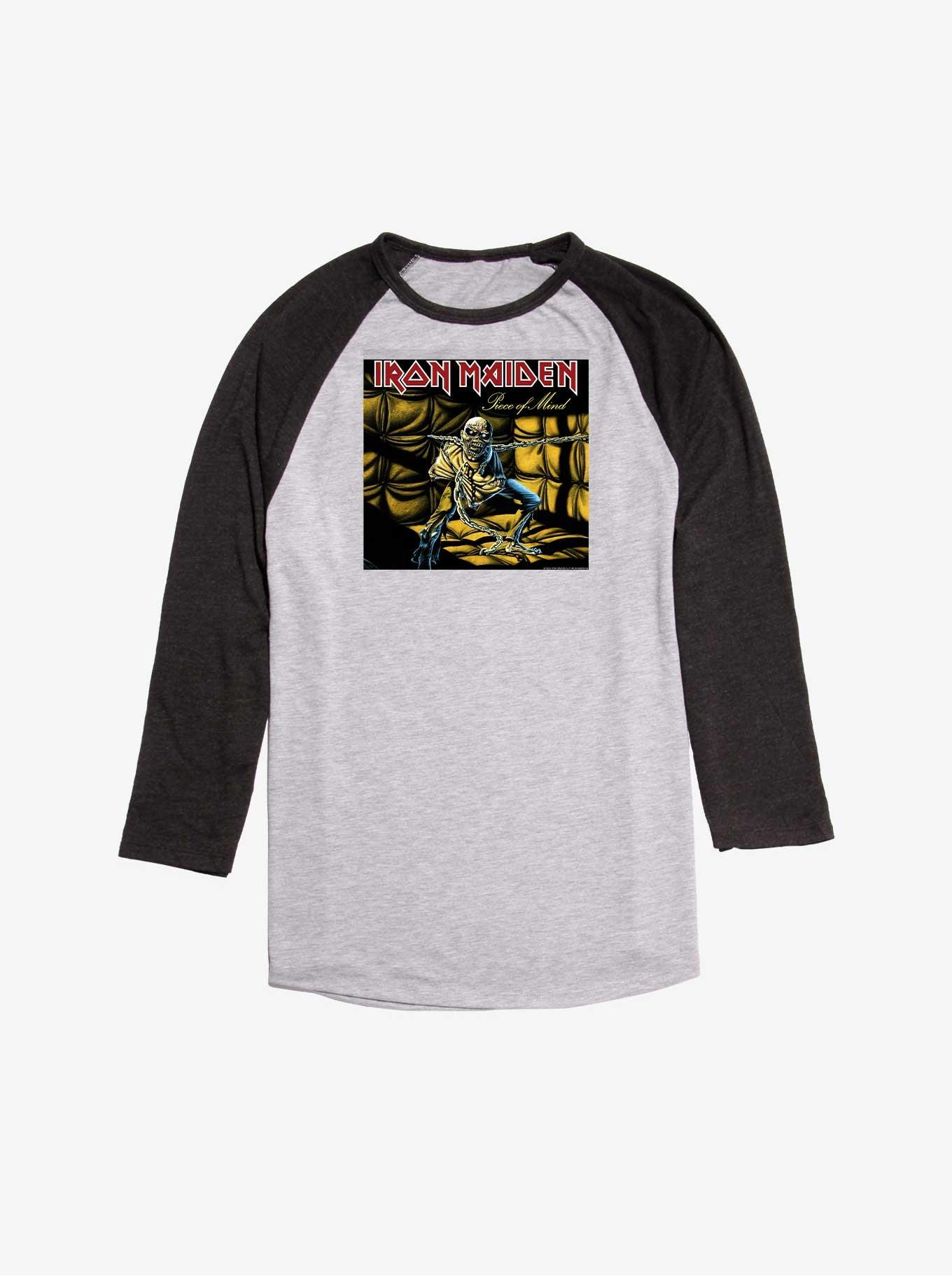 Iron Maiden Piece Of Mind Raglan T-Shirt, Ath Heather With Black, hi-res