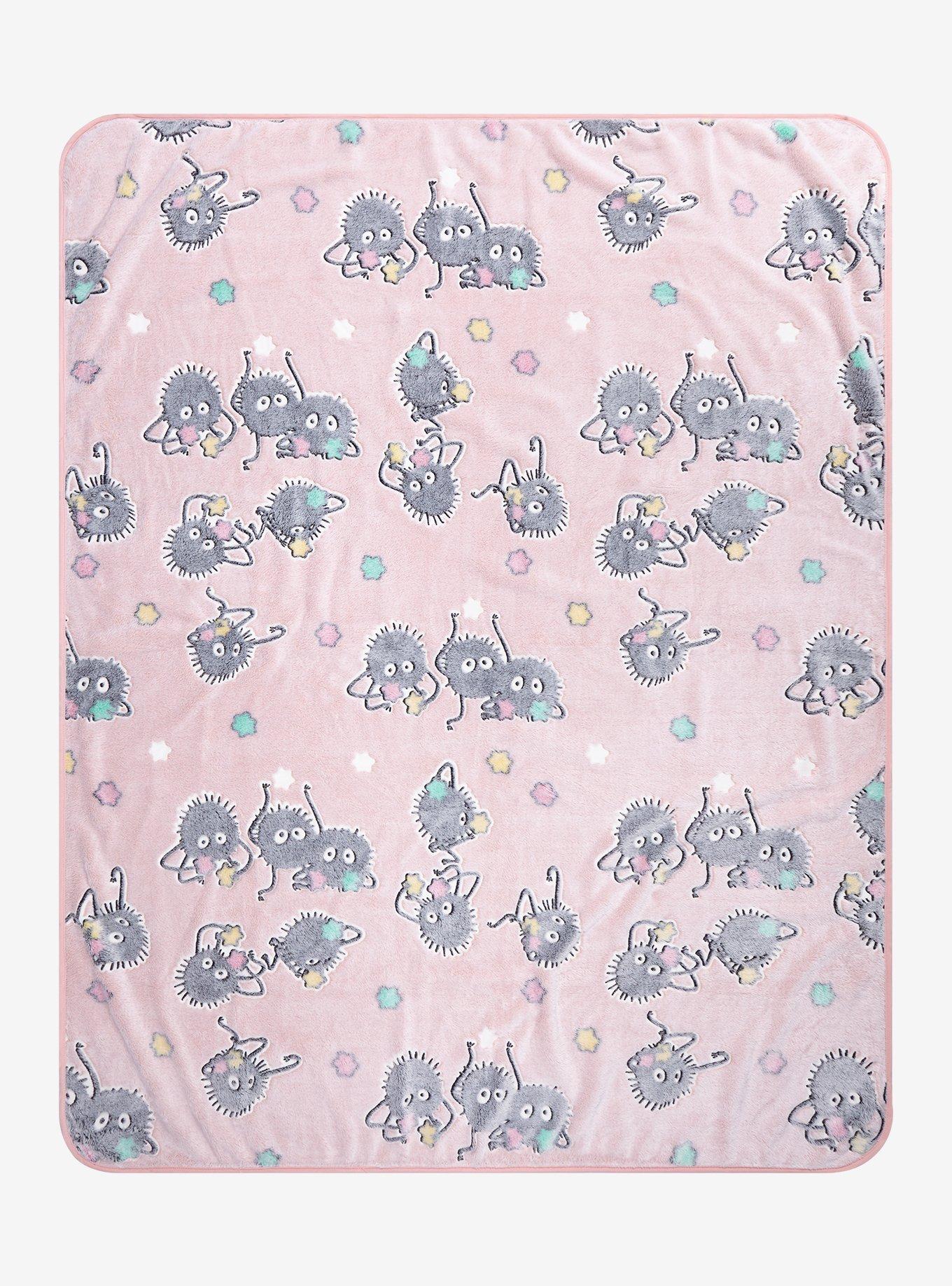 Studio Ghibli® Spirited Away Soot Sprites Pastel Pink Throw Blanket, , hi-res