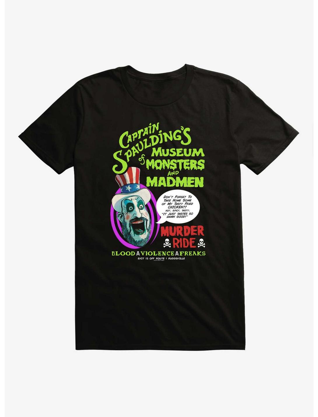 House Of 1000 Corpses Captain Spaulding's Museum Of Monsters And Mayhem T-Shirt, BLACK, hi-res
