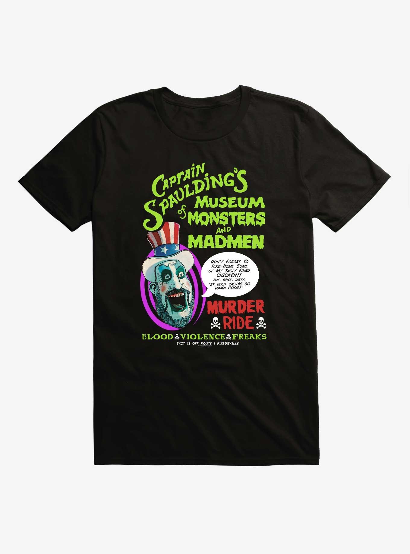 House Of 1000 Corpses Captain Spaulding's Museum Of Monsters And Mayhem T-Shirt, BLACK, hi-res