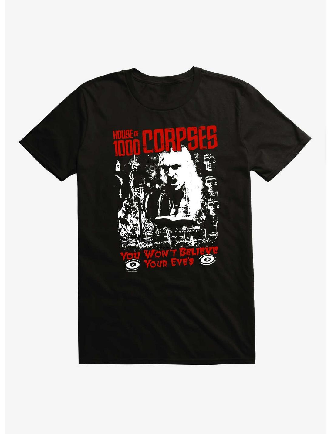 House Of 1000 Corpses You Won't Believe Your Eyes T-Shirt, BLACK, hi-res