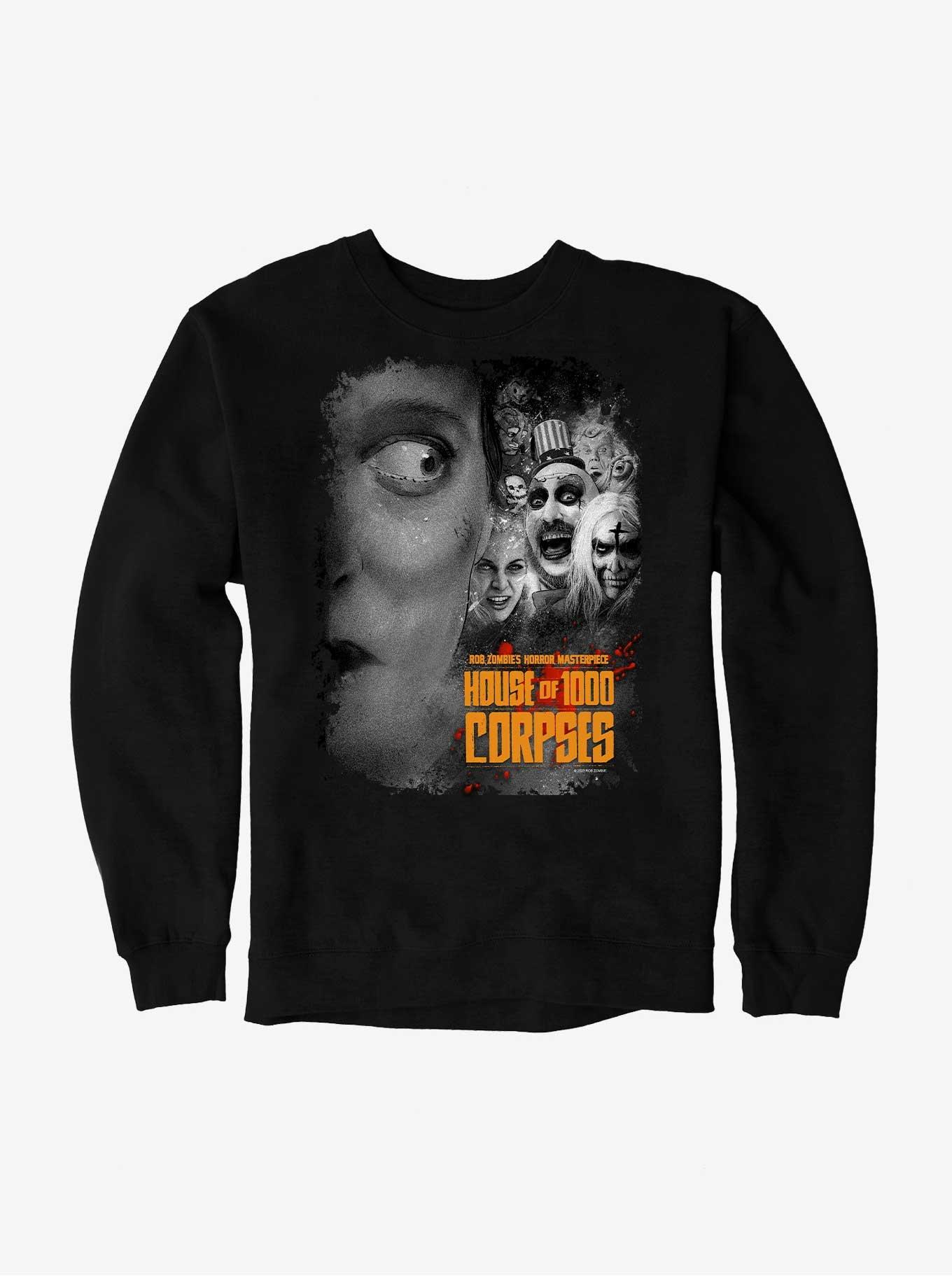 House Of 1000 Corpses Black And White Movie Poster Sweatshirt, , hi-res