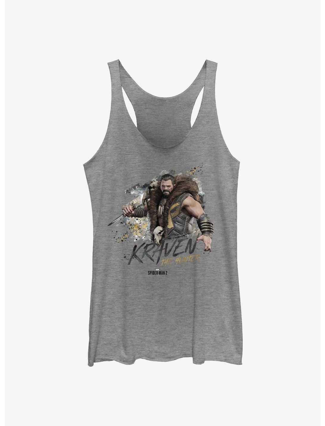 Marvel Spider-Man 2 Game Kraven The Hunter Character Womens Tank Top, GRAY HTR, hi-res