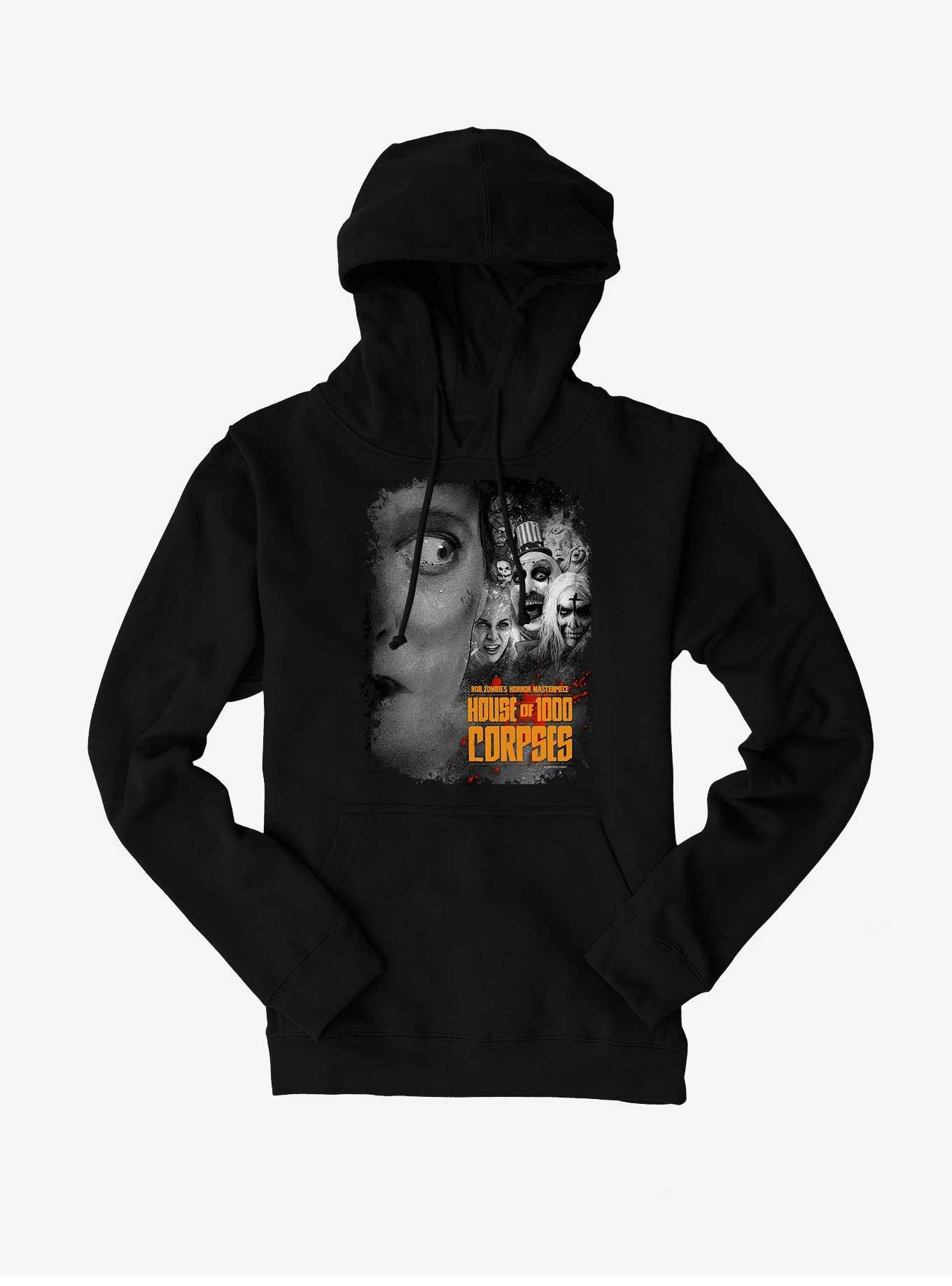 House Of 1000 Corpses Black And White Movie Poster Hoodie, , hi-res