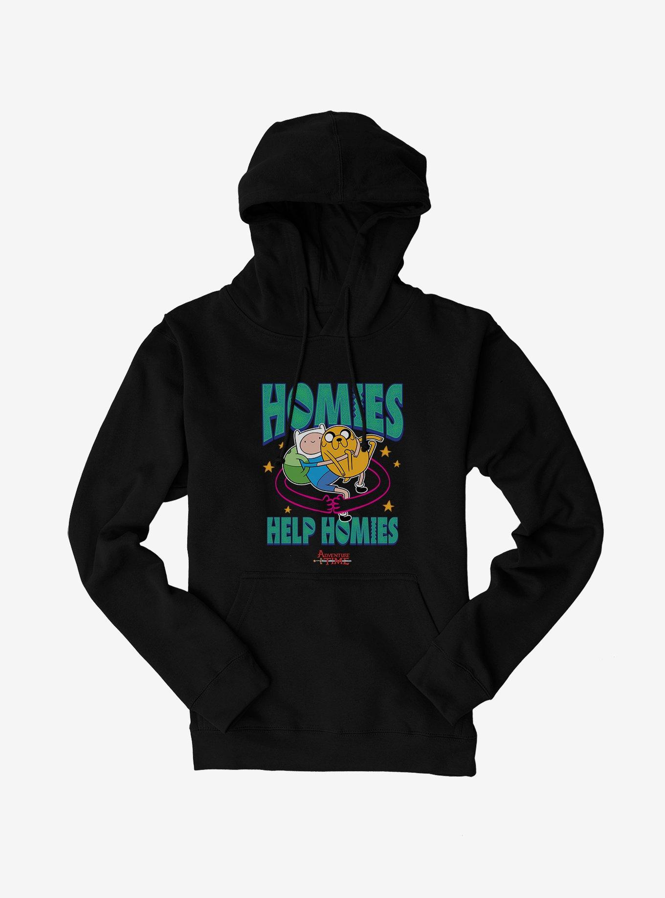 Adventure Time Homies Help Homies Hoodie, BLACK, hi-res