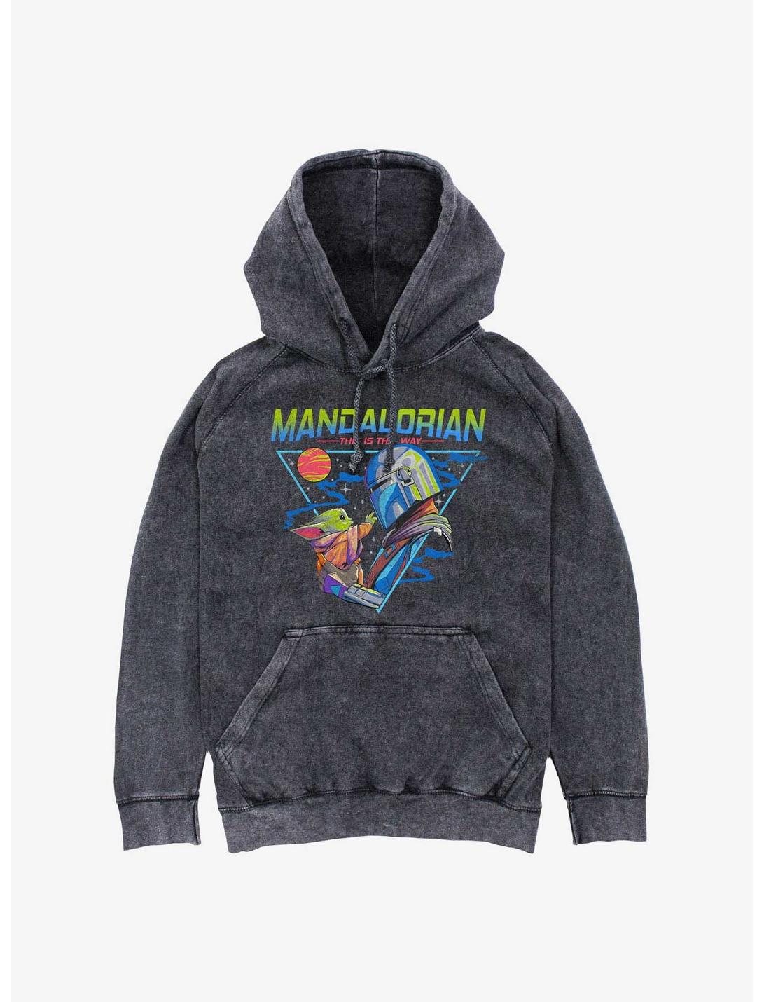 Star Wars The Mandalorian Triangle This Is The Way Mineral Wash Hoodie, BLACK, hi-res