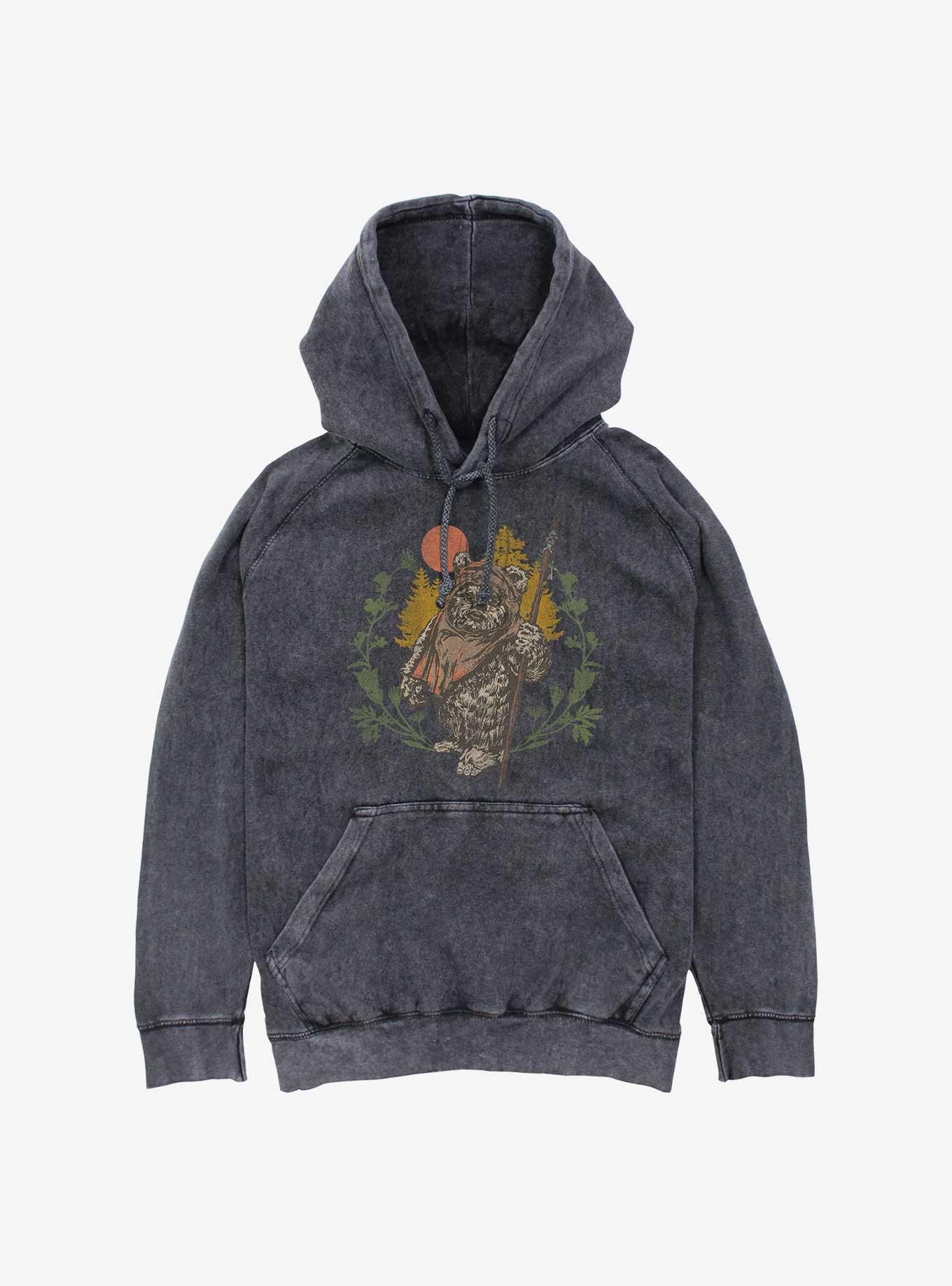 Star Wars Ewok Sunset Mineral Wash Hoodie, BLACK, hi-res