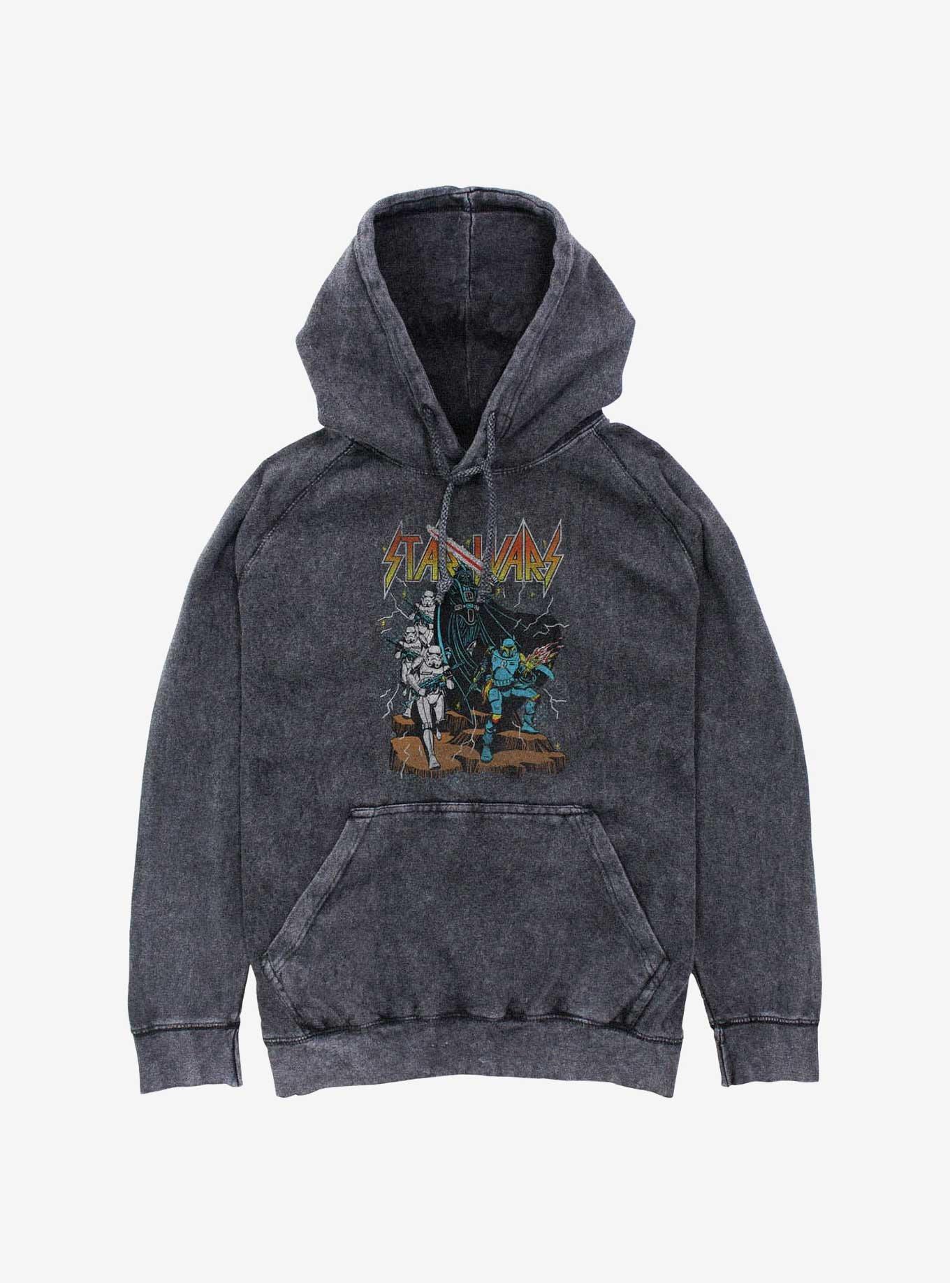 Star Wars Metal Style Mineral Wash Hoodie, BLACK, hi-res