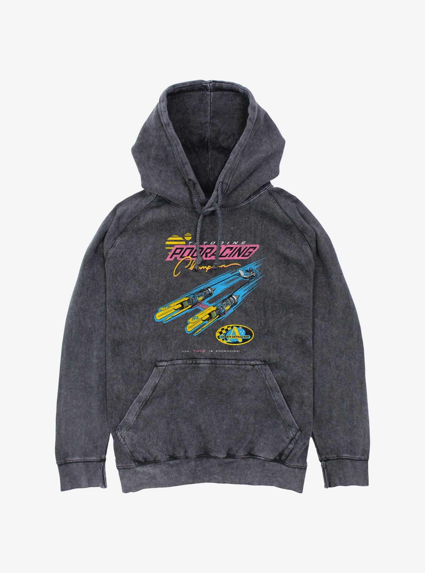 Star Wars Podracing Champion Tee Mineral Wash Hoodie BLACK