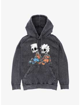 The Simpsons House Of Horrors Skeleton Bart And Lisa Mineral Wash Hoodie, , hi-res