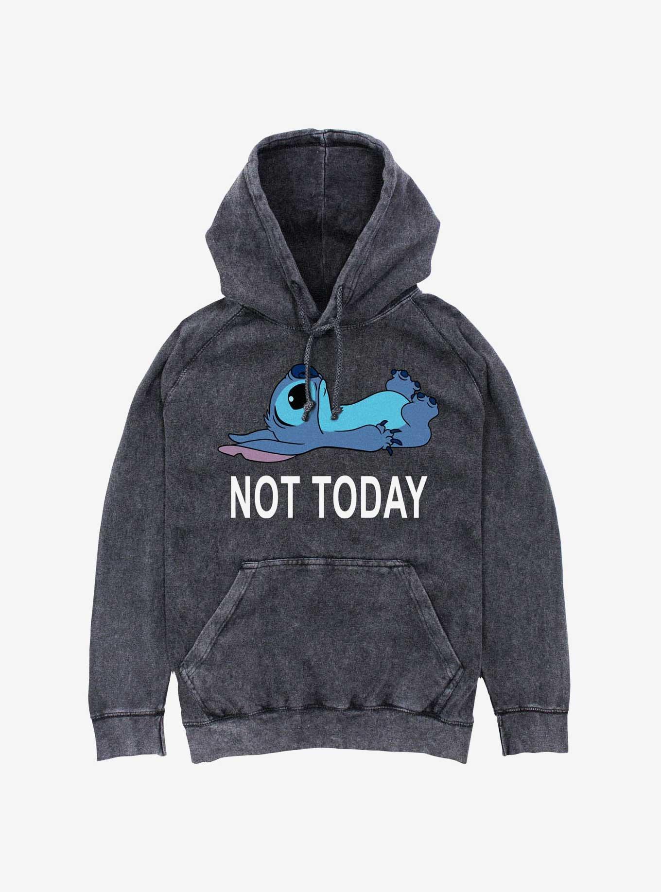 Disney Lilo & Stitch Not Today Mineral Wash Hoodie, BLACK, hi-res