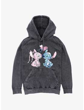 Disney Lilo & Stitch Stitch & Angel Mineral Wash Hoodie, , hi-res