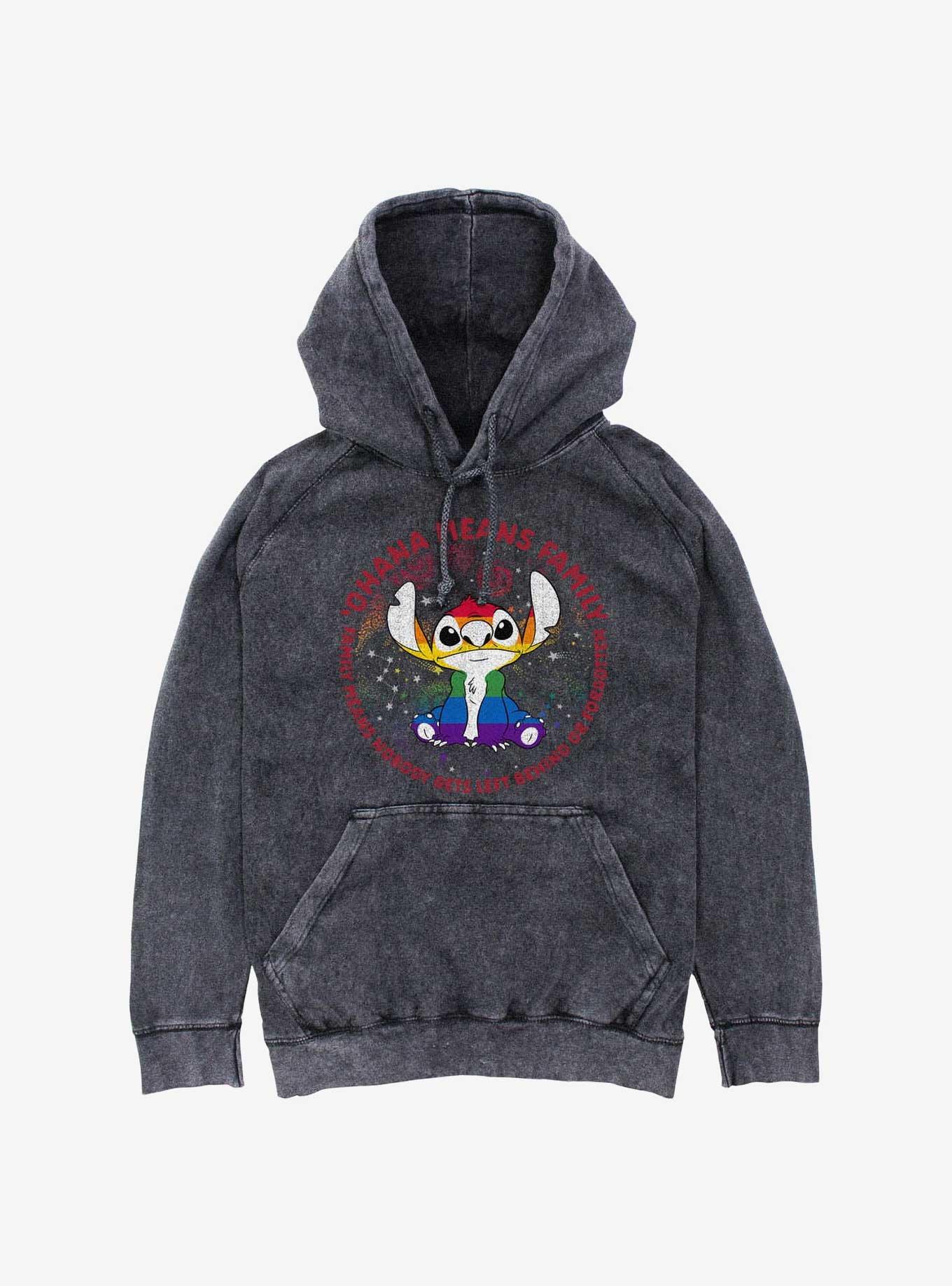 Disney Lilo & Stitch Ohana Pride Mineral Wash Hoodie, , hi-res