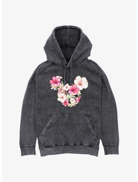 Disney Mickey Mouse Tropical Floral Ears Mineral Wash Hoodie, , hi-res