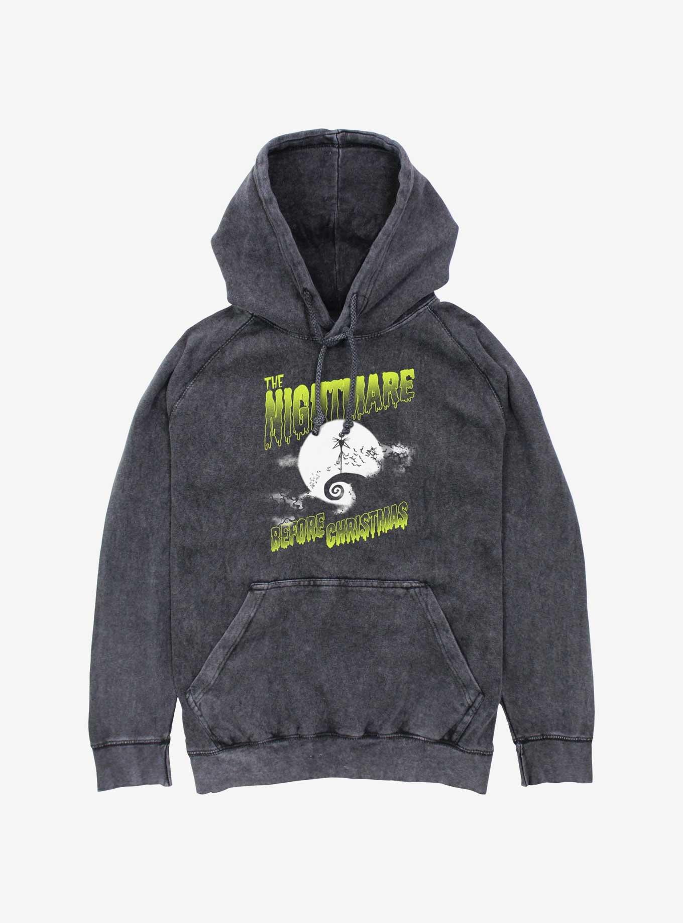 Disney Nightmare Before Christmas Spooky Mineral Wash Hoodie, BLACK, hi-res
