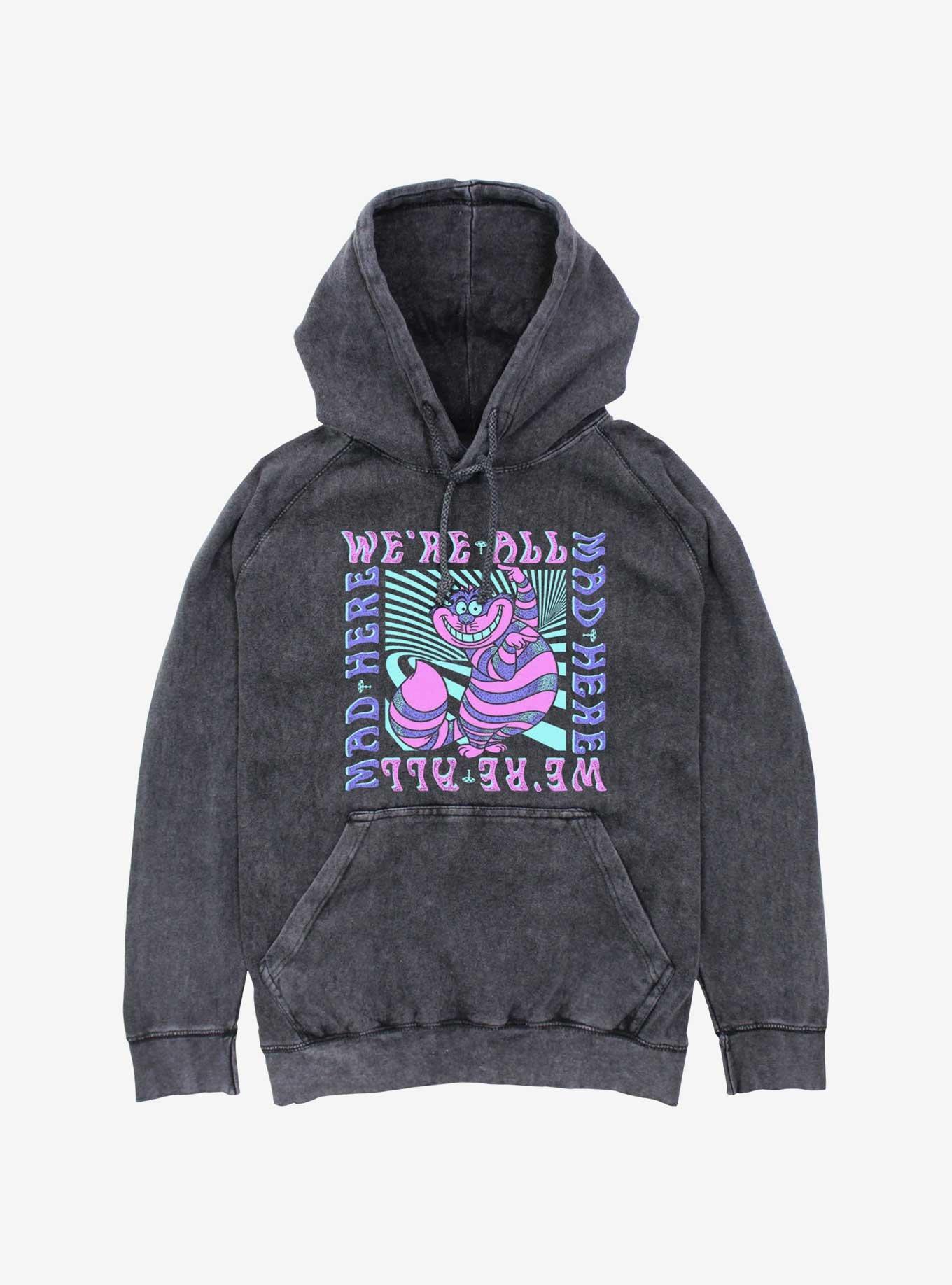 Disney Alice In Wonderland We're All Mad Here Mineral Wash Hoodie, , hi-res