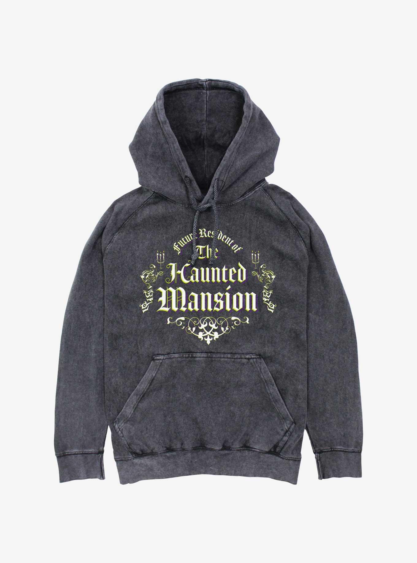 Disney Haunted Mansion Future Resident Mineral Wash Hoodie, BLACK, hi-res