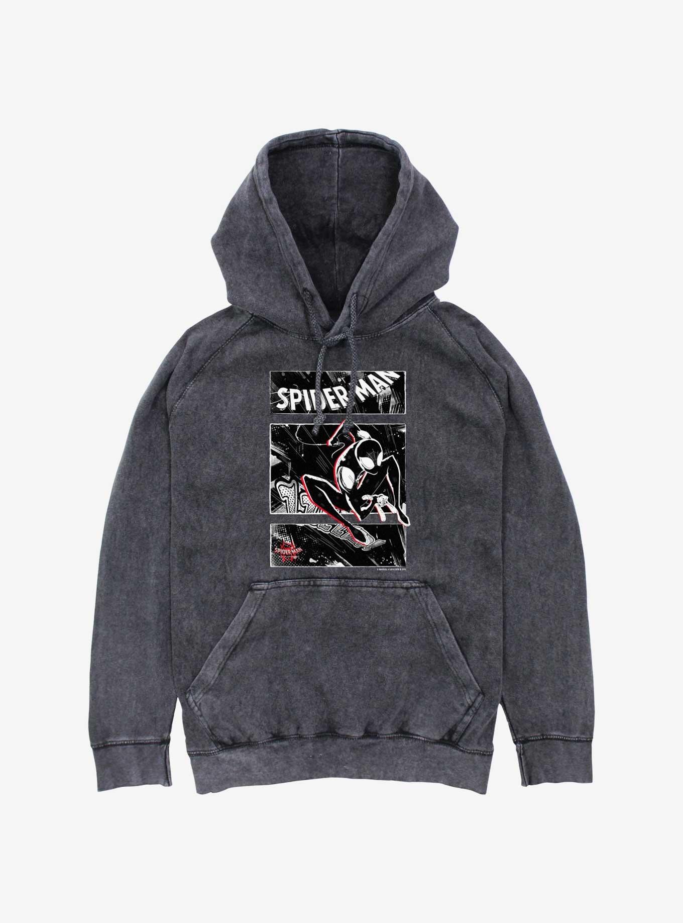 Marvel Spider-Man Street Panels Mineral Wash Hoodie, BLACK, hi-res