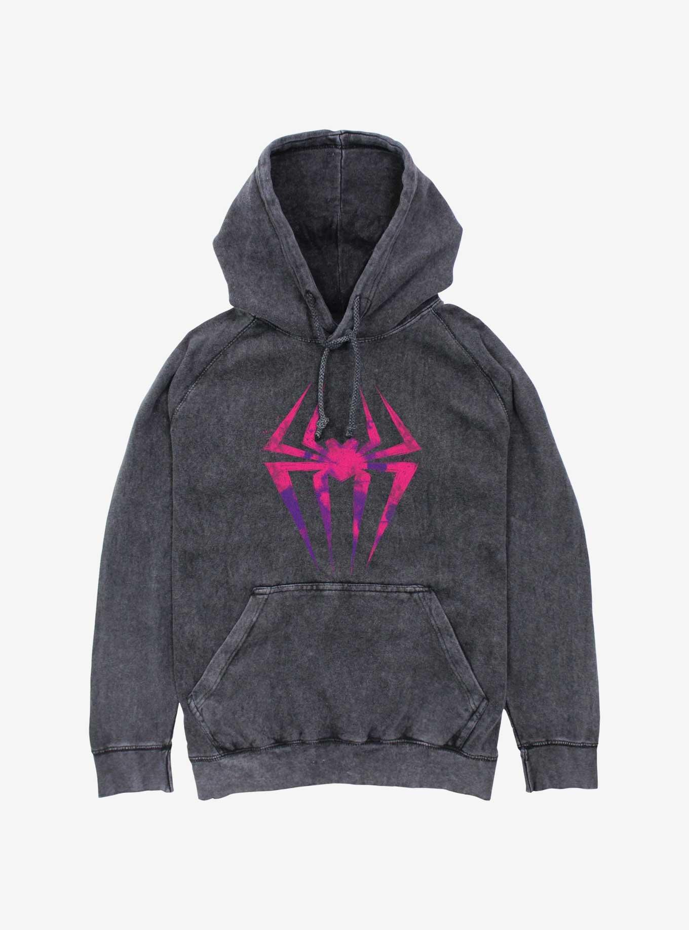 Marvel Spider-Man: Into The Spider-Verse Gwen Logo Wash Hoodie, BLACK, hi-res