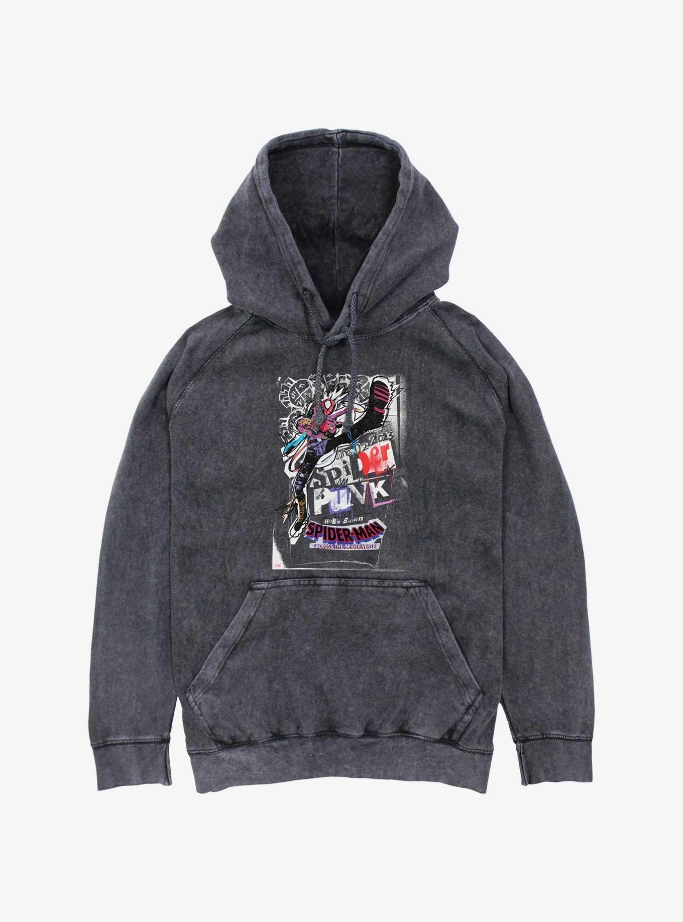 Marvel Spider-Man: Across The Spider-Verse Spider-Punk Poster Mineral Wash Hoodie, , hi-res