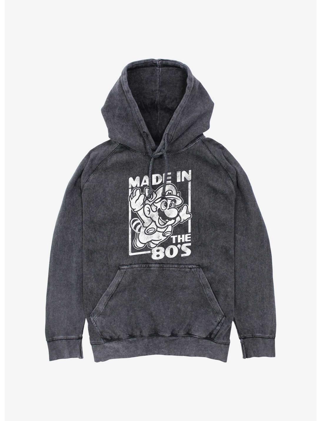 Mario Made In The 80s Mineral Wash Hoodie, BLACK, hi-res