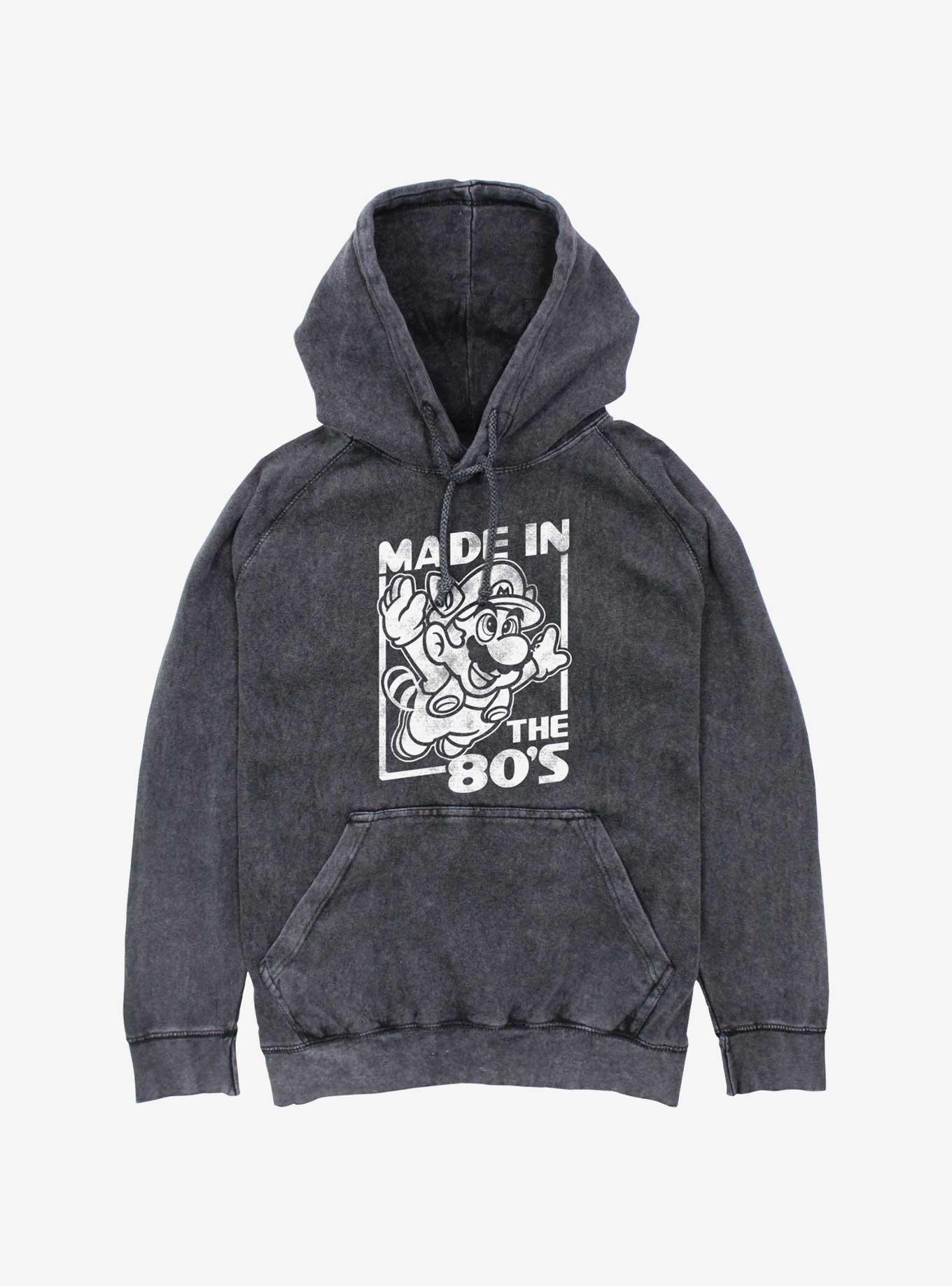 Mario Made In The 80s Mineral Wash Hoodie, BLACK, hi-res