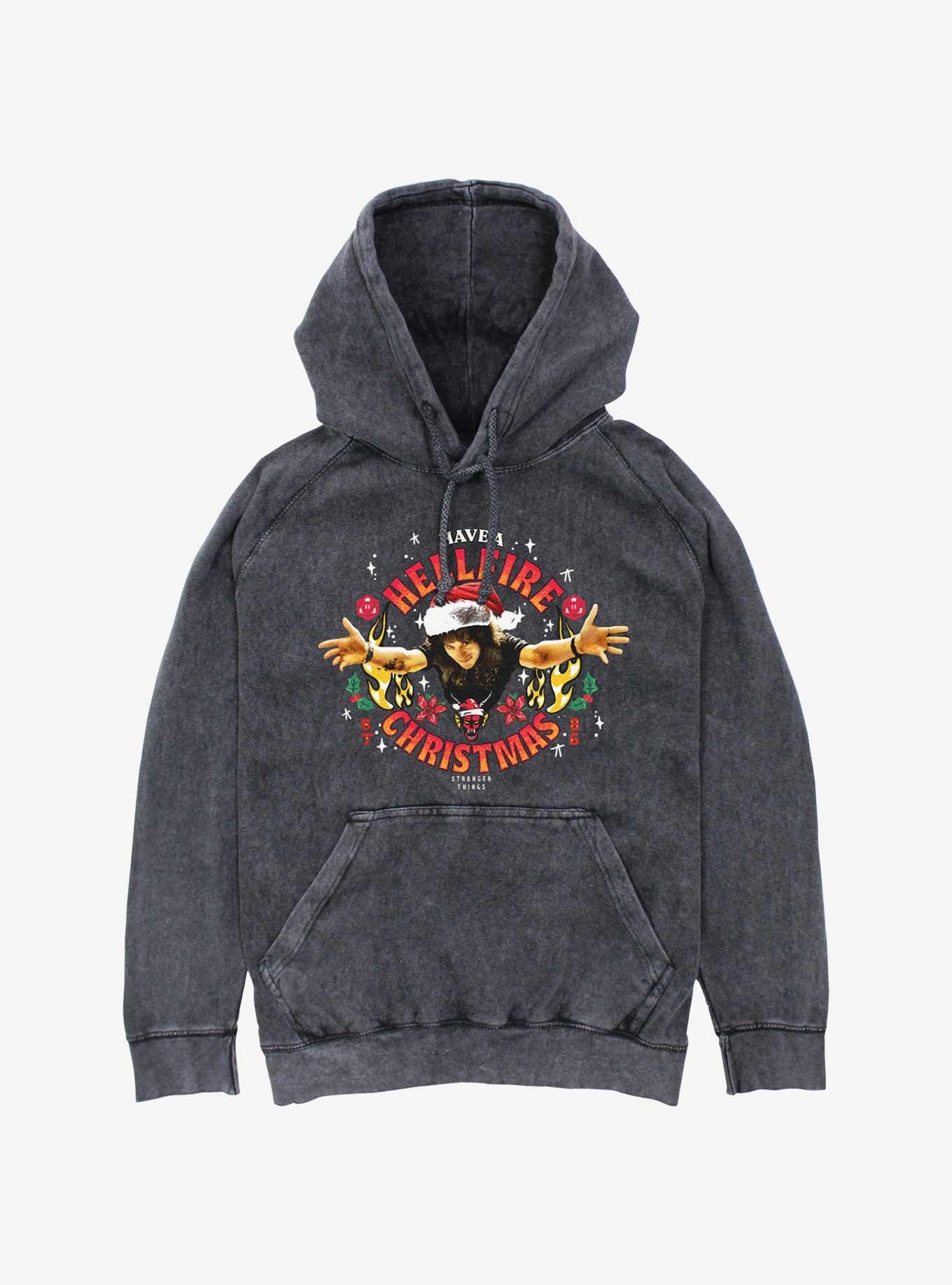 Stranger Things Eddie Munson Hellfire Christmas Mineral Wash Hoodie, , hi-res