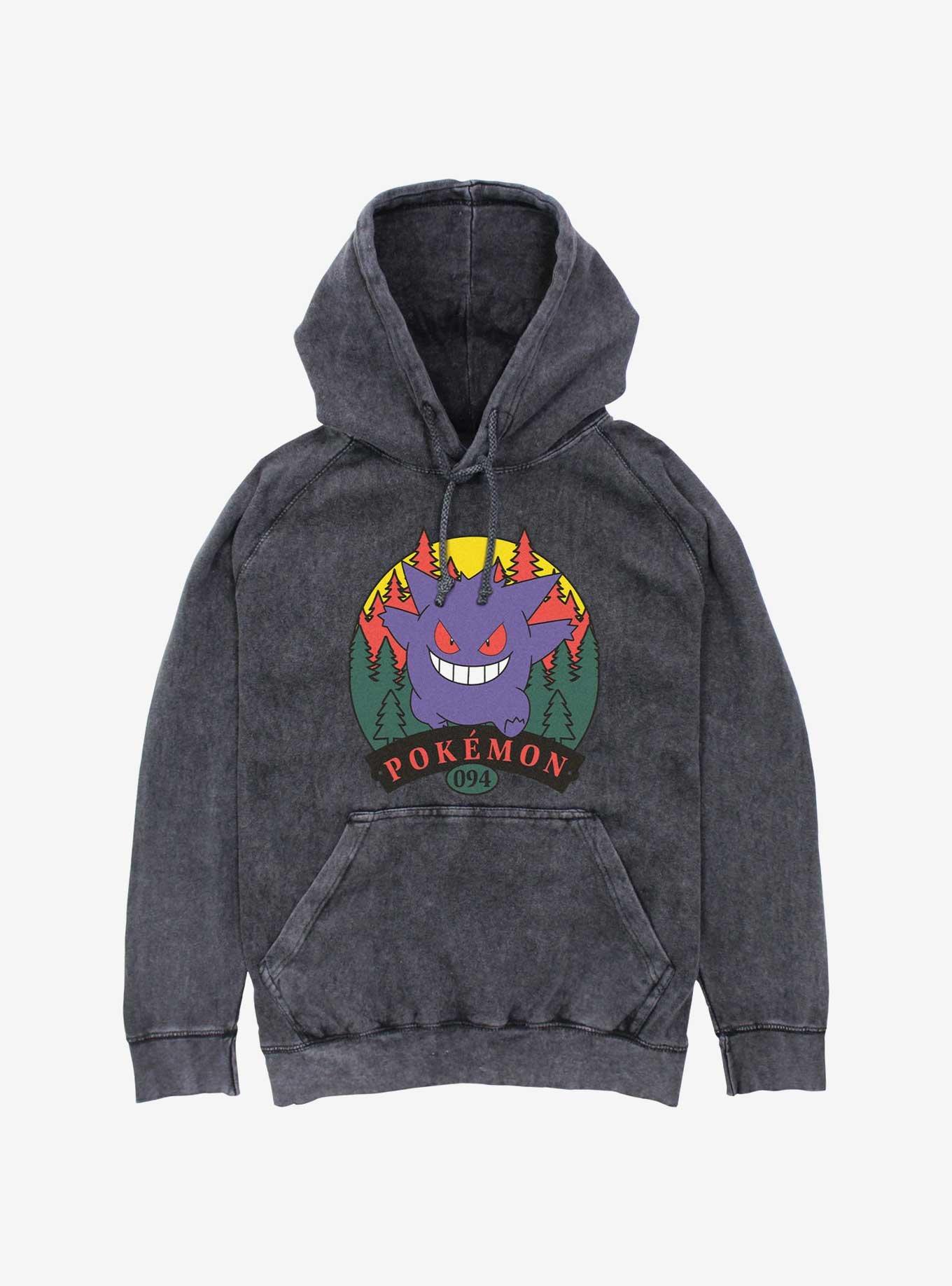 Pokemon Gengar Attack Mineral Wash Hoodie - BLACK | BoxLunch